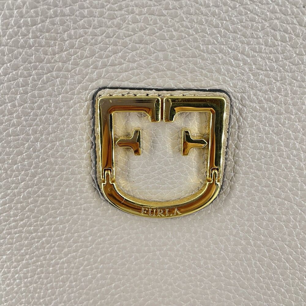Furla Ludovica Pebbled Leather Tote Pink w/ Crossbody Strap Gold HW - Picture 7 of 9